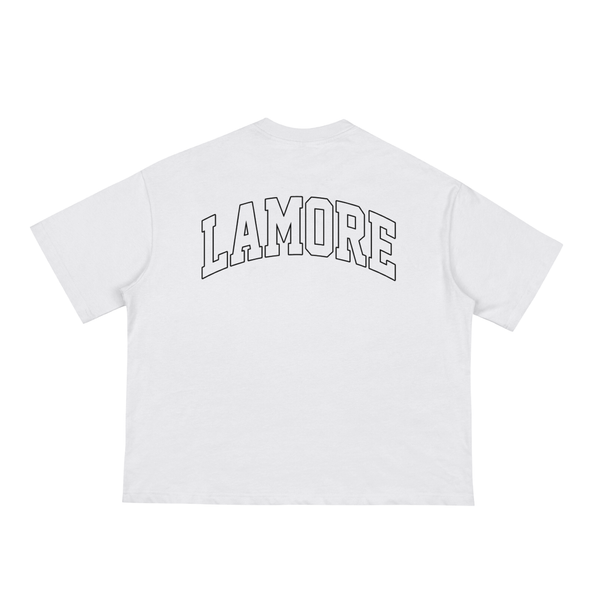 CURVE LOGO BOXY TEE - WHITE/BLACK
