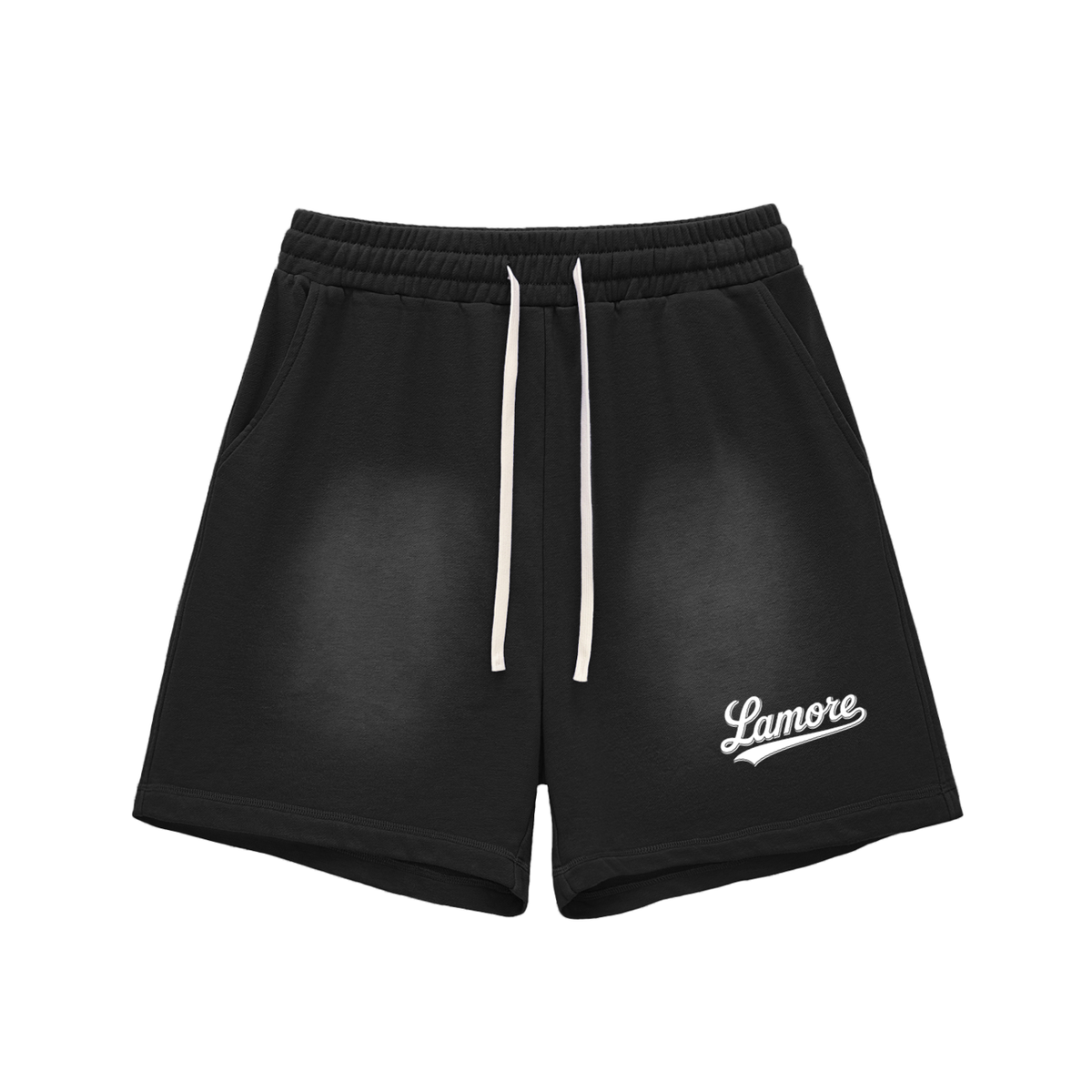 FADED SWEAT SHORTS - BLACK