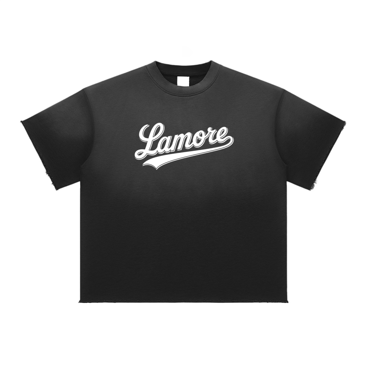 FADED VARSITY SHIRT - BLACK